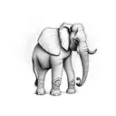 elephant shaped question mark tattoo design idea