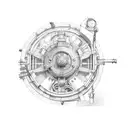 Steam engine tattoo design idea