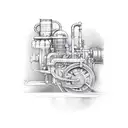 Steam engine tattoo design idea
