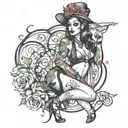 shemale stripper tattoo design idea