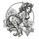 shemale stripper tattoo design idea