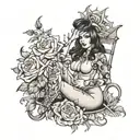 shemale stripper tattoo design idea