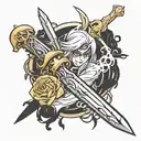 slashing reality using dagger tattoo design idea