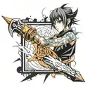 slashing reality using dagger tattoo design idea