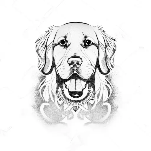 Realism Golden Retriever Tattoo Idea  BlackInk