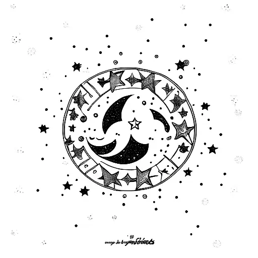 sparkles stars planets hearts tattoo design idea