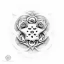 Asclepius with roses tattoo design idea