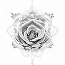 Asclepius with roses tattoo design idea