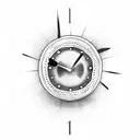 Clock and Eyes tattoo design idea