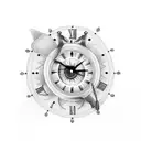 Clock and Eyes tattoo design idea