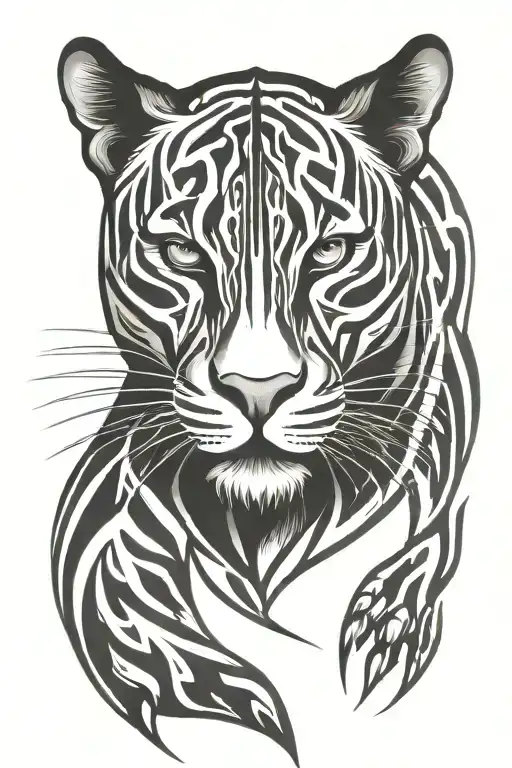 panther emerging tattoo design idea