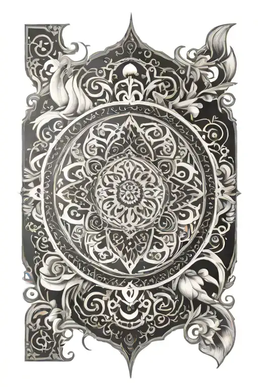mandala withsymbols from Hecate, Nyx, and Persephone  tattoo design idea