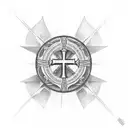 Christian Cross with the name Lucero on it tattoo design idea