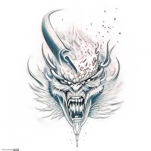 Vagabond fighting battle stance tattoo design idea