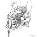 feyre's tattoo (ACOTAR) and violets tattoo from fourth wing mixture tattoo design idea