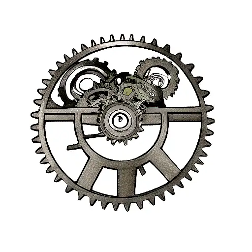 Incorporate epic anime symbols and gears to represent the passion for mechanics tattoo design idea