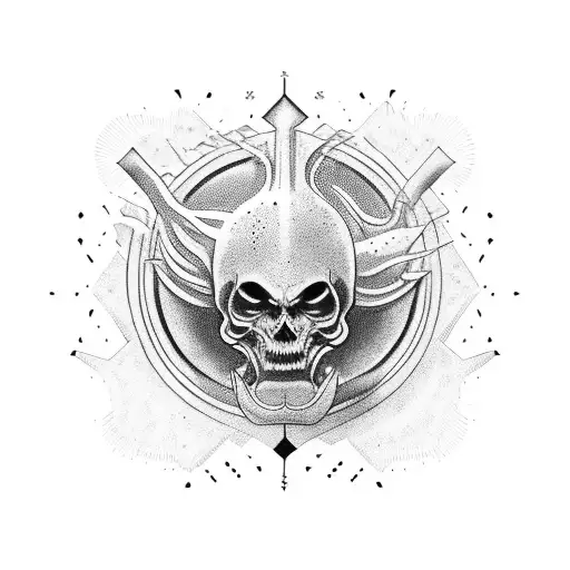 god like creature takes control over earth tattoo design idea