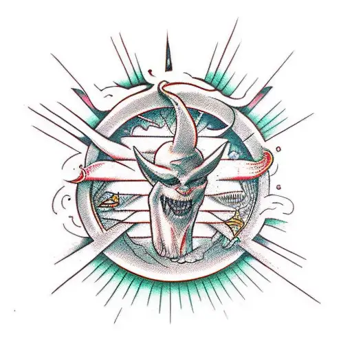 god like creature takes control over earth tattoo design idea