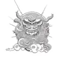 god like creature takes control over earth tattoo design idea
