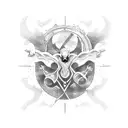 god like creature takes control over earth tattoo design idea