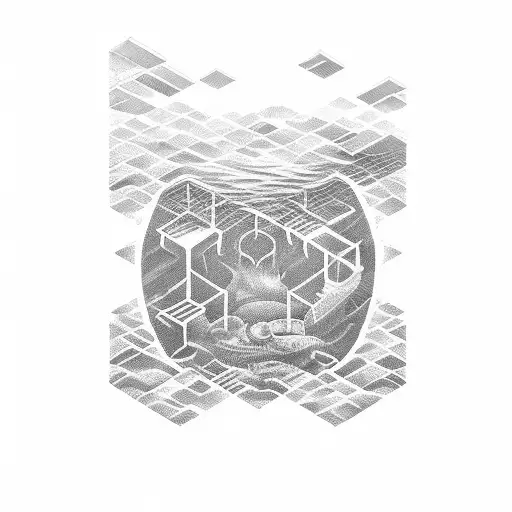 Dotwork "A Visible Section Above The Waterline..." Tattoo Idea