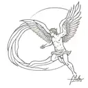 icarus falling from sky tattoo design idea
