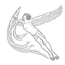 icarus falling from sky tattoo design idea