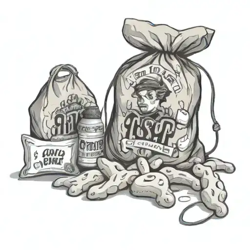 Will you think about me when this all distant? Damn, Ga$p, I don't think they get it Like this bag of treats is mine to  tattoo design idea