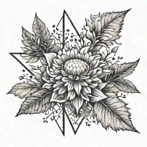 arrow and dandelion flower tattoo design idea