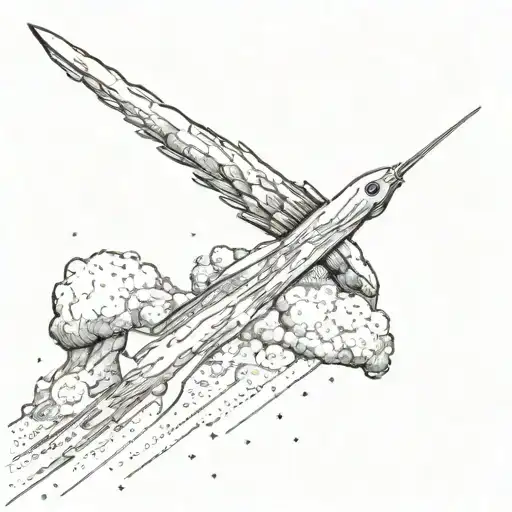 Comet with long tail that could around forearm  tattoo design idea