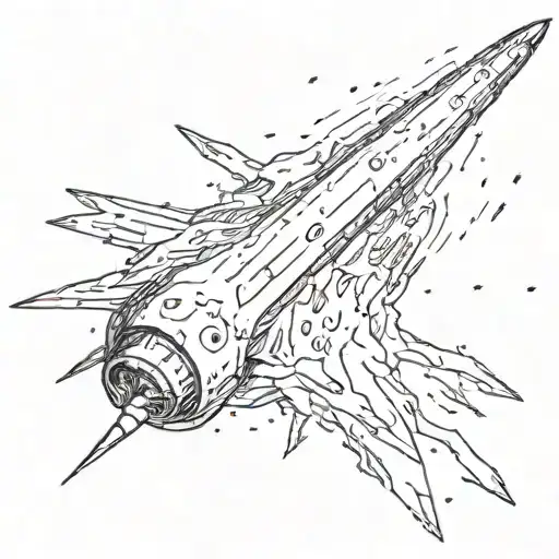 meteor  with long tail that could around forearm  tattoo design idea