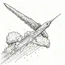 Comet with long tail that could around forearm  tattoo design idea