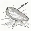 meteor  with long tail that could around forearm  tattoo design idea