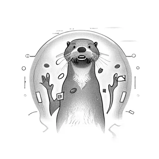 forearm placement of "Welcome back Otter" a play on welcome back Kotter where every character is an otter tattoo design idea