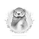 forearm placement of "Welcome back Otter" a play on welcome back Kotter where every character is an otter tattoo design idea
