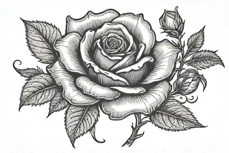 rose with long stem and xc written inside  tattoo design idea