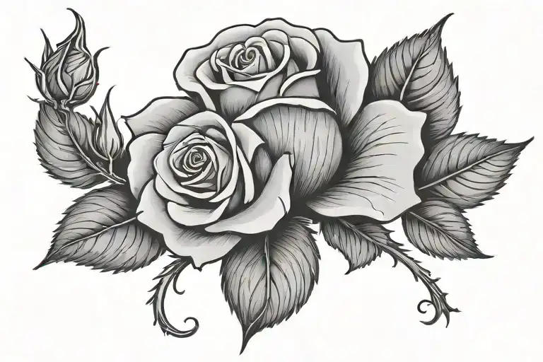 rose with long stem and xc written inside  tattoo design idea