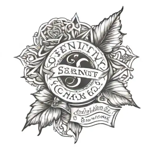 serenity prayer written tattoo design idea