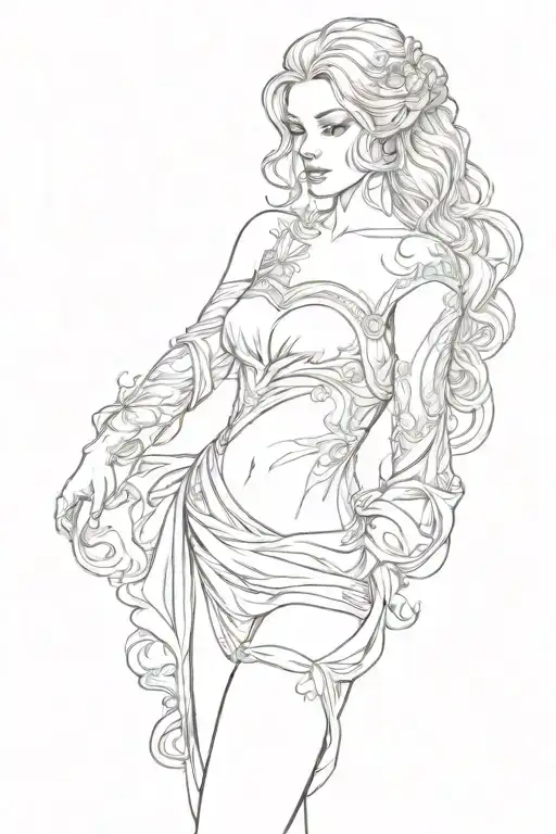full body Aphrodite realistic sexy girl shoulder tattoo tattoo design idea