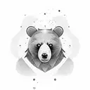 bear paw with bear head  tattoo design idea