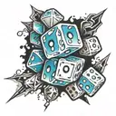dice sixes sevens and nines  tattoo design idea