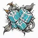 dice sixes sevens and nines  tattoo design idea