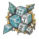 dice sixes sevens and nines  tattoo design idea