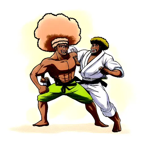 Afro Brazilian jiu jitsu  tattoo design idea