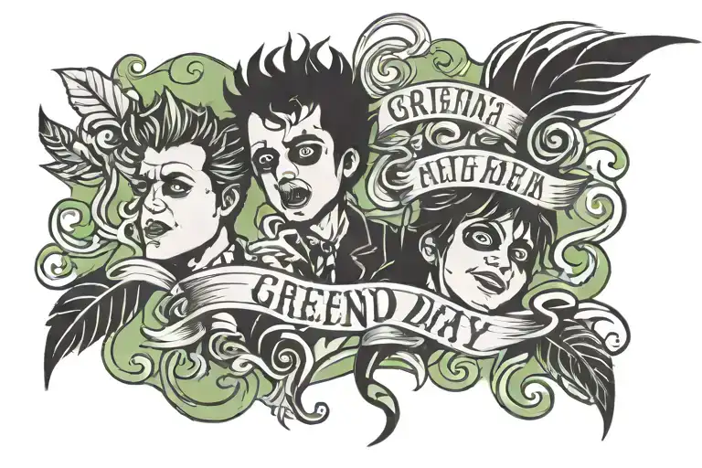 Green Day lyrics written tattoo design idea