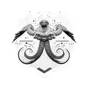 Caracara fighting rattlesnake tattoo design idea
