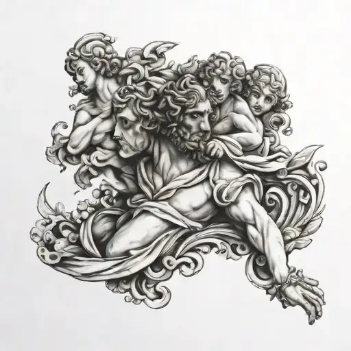 A design inspired by Italian Renaissance paintings and sculptures tattoo design idea