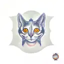 three cats: one gray and white, one orange and white and the othee one stripe  tattoo design idea