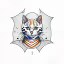three cats: one gray and white, one orange and white and the othee one stripe  tattoo design idea