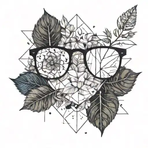 I want a tattoo where glasses, a thread, a wine and leaves or something related to nature combine with synergy. tattoo design idea